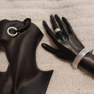 NWOT Sterling silver earring ring and bracelet set